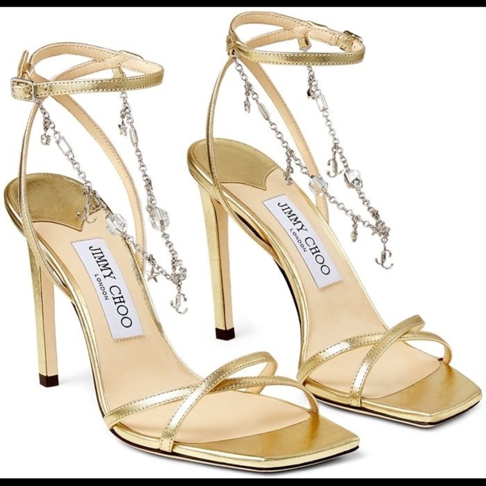 Jimmy choo metz sandals metallic gold size 6.5.